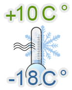 Temperaturbereich -18 °C bis +10 °C